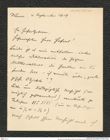 Nachlass Franz Steindachner, Brief von Karl Pittner an Franz Steindachner (04.09.1909), Inv.Nr. 399.01, Seite 1